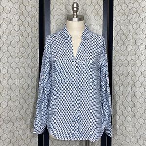 Velvet Heart Feather Print Button Down Shirt